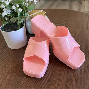 Jelly Open Toe Pink Heels